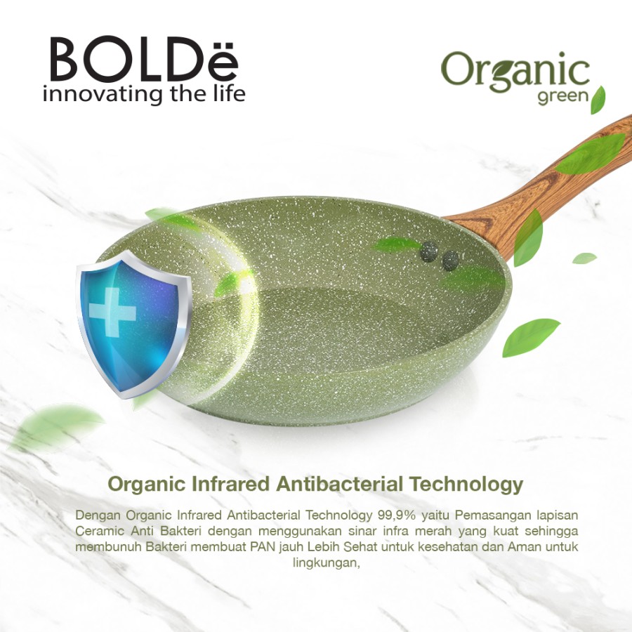 Bolde Organic Green Cookware Granite 5 Set - Hijau